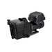 The Hayward 1.65HP Variable Speed Super Pump 230V W3SP2603VSP boasts a sleek black design, with its visible motor housing and advanced variable speed technology that maximizes energy savings. A side view highlights its compatibility with Hayward automation systems, ensuring efficient and seamless operation.