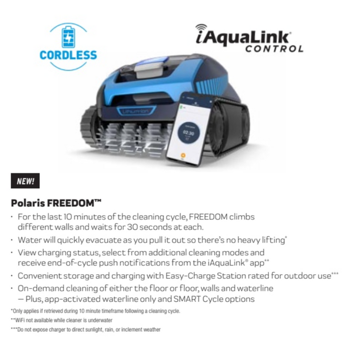 Polaris FREEDOM Cordless Robotic Cleaner FR550CBR