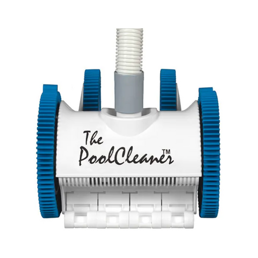 The Hayward W3PVS40JST The PoolCleaner 4 Wheel Suction Cleaner, featuring blue wheels and sporting "The PoolCleaner" text on its side, is perfect for in-ground pools.