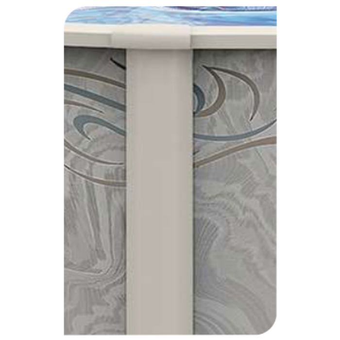 Marsh Majesty Oval Resin Pool Kit with Skimmer & Liner - Salt Friendly - 52" Wall - 8" Rails