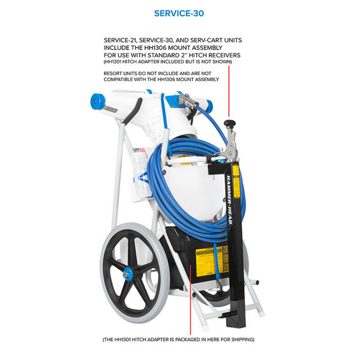 Hammerhead Service-30 Pool Vacuum Cleaner – 30" Head, 60' Cord (No Charger, No Battery)