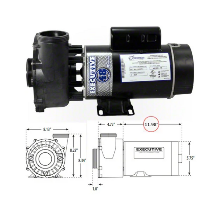 Waterway 3421821-1A Executive 4.5 HP 2 Spd 48Y Pump 2"