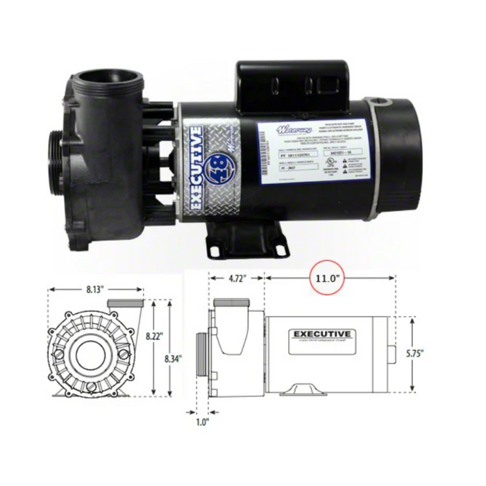 Waterway 3421221-1A Executive 3.0 HP Spa Pump 2 Speed 48Y 230V 2"