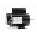 A black Century 1.0HP Pump Motor with a mounted plate displaying technical specifications and featuring thermally protected components for enhanced performance.