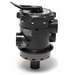 A black multiport control valve, like the Hayward SP071621 Multiport Vari-Flo Control 2" FIP Valve Top Mount for Sand Filters, typically used in pool filtration systems, features various ports and a lever on top for smooth operation.