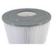 Close-up of a Hayward CX580XREPAK4 Filter Cartridge, which features a white cylindrical design with a gray top lid and visible vertical pleats, compatible with SwimClear C3030 systems and available in a 4-pack.