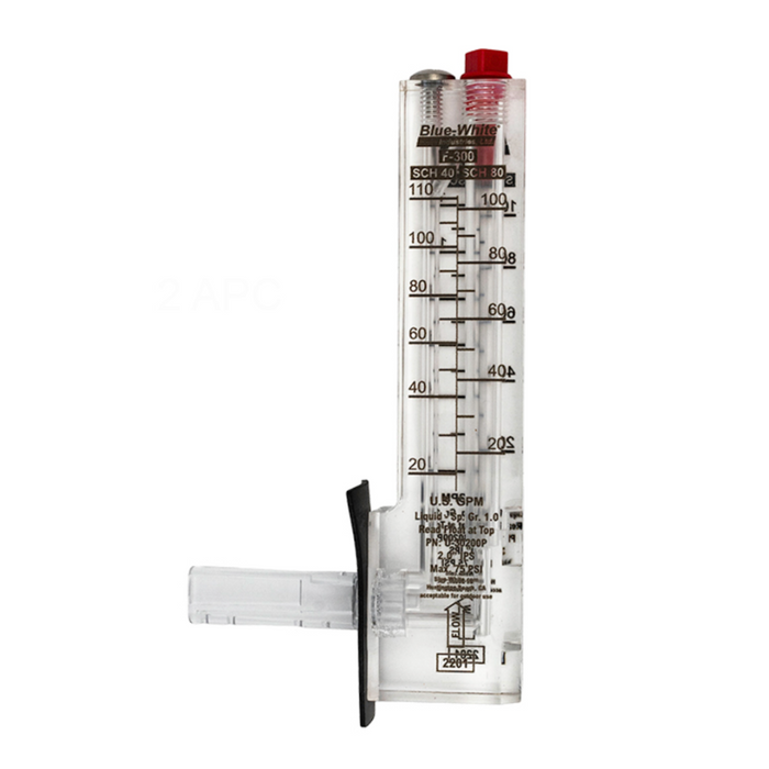 Blue-White Vertical Upflow Flow Meter 2" IPS 20 to 110 GPH U-30200P
