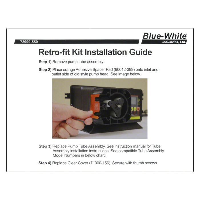 Blue White A-100N Pump Head Retrofit Kit 72000-550