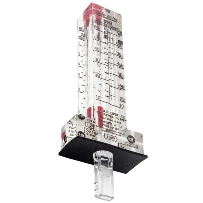 Blue White F-300 Series 1.5" PVC Flowmeter 10-70 GPH F-30150P
