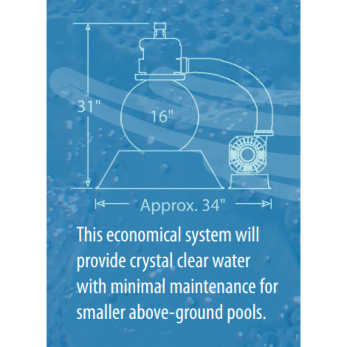 Waterway 520-5200-3S 1HP 16" ClearWater Sand Filter System