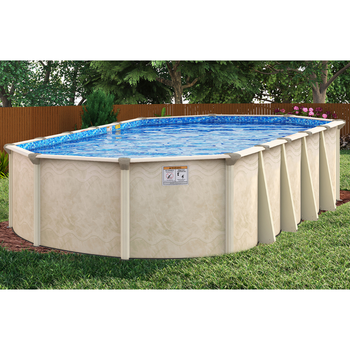 52"/54"H Lake Vista Oval Steel Pool Kit with Skimmer & Liner - 7" Rails