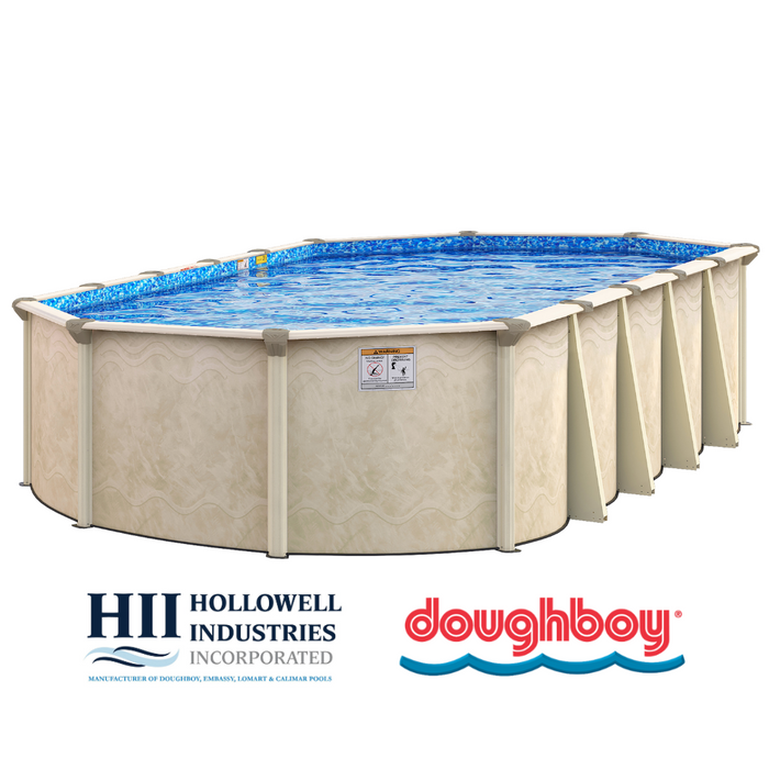 52"/54"H Lake Vista Oval Steel Pool Kit with Skimmer & Liner - 7" Rails