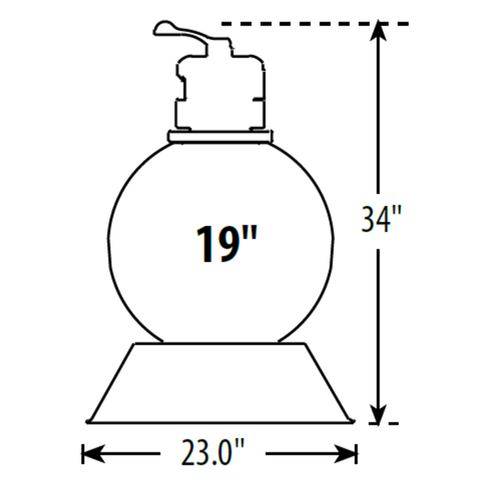 Waterway 19" 2.0 Sq Ft ClearWater Top Mount Sand Filter FS019