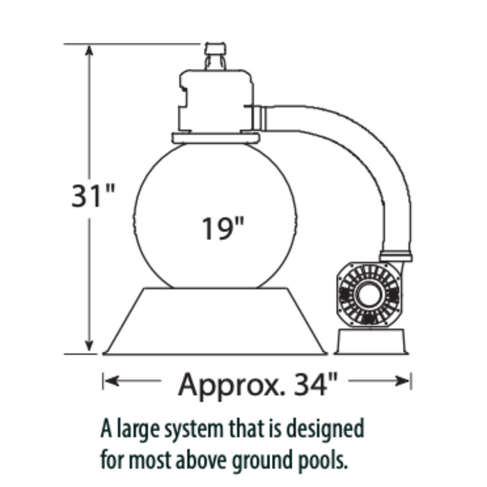 Waterway 520-5237-3S .95THP 19" ClearWater Sand Filter System
