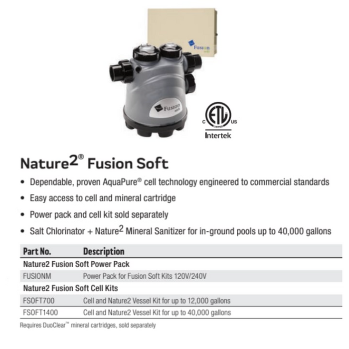 Zodiac Nature2 Fusion 1400 Cell Kit with Mineral Assembly 40K gal, FSOFT1400