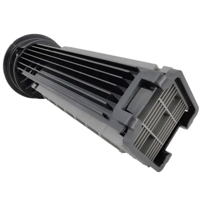 A black and gray, elongated, cylindrical device with vent-like slats on one end, ideal for the Zodiac R0503000 Nature2 Fusion Soft 1400 Cell Kit for 40K gal Pools.