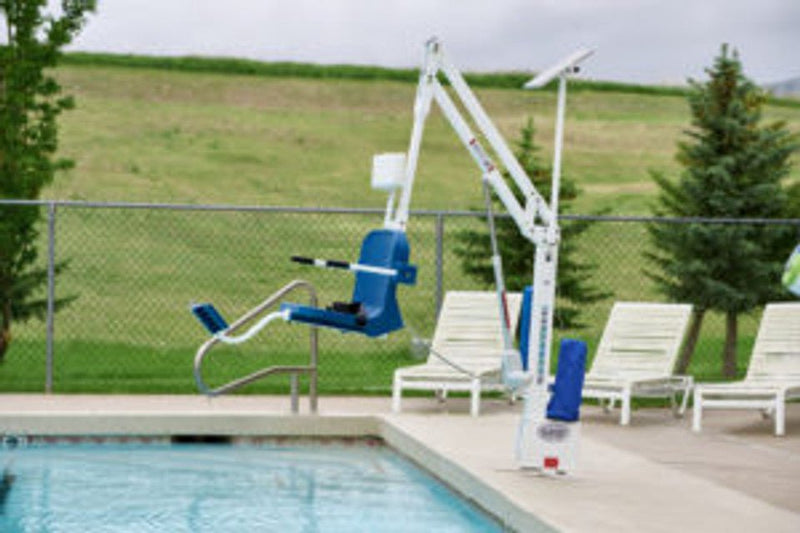 Aqua Creek 375 lbs Capacity Scout Excel White Pool Lift with Blue Seat without Anchor, F - SCTXL – Vita Pool Supply