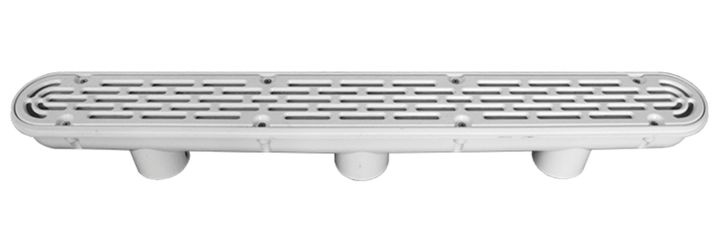 AquaStar 32CDFL101 32" Channel Drain w/ Flat Cover, 3 Port Sump, White – Vita Pool Supply