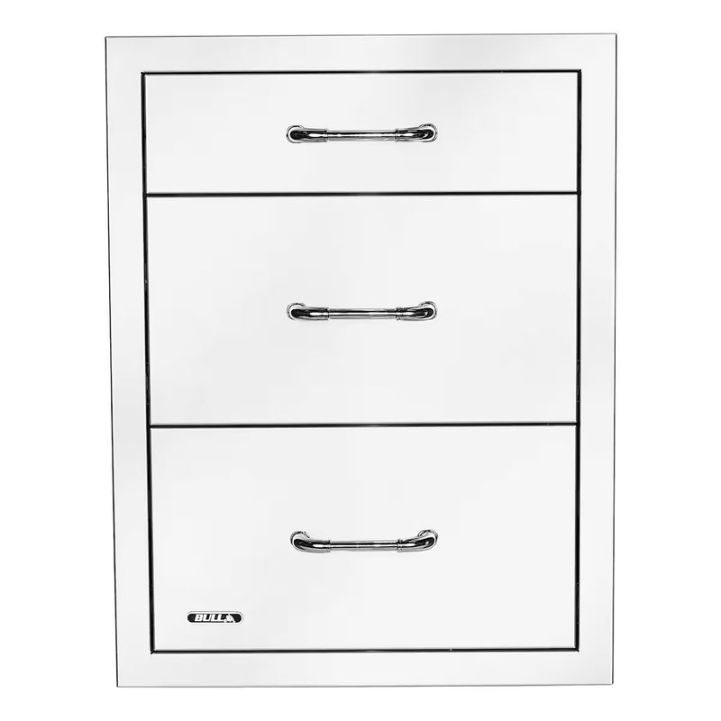 Bull 21" Stainless Steel Triple Drawer System with Reveal, 58120