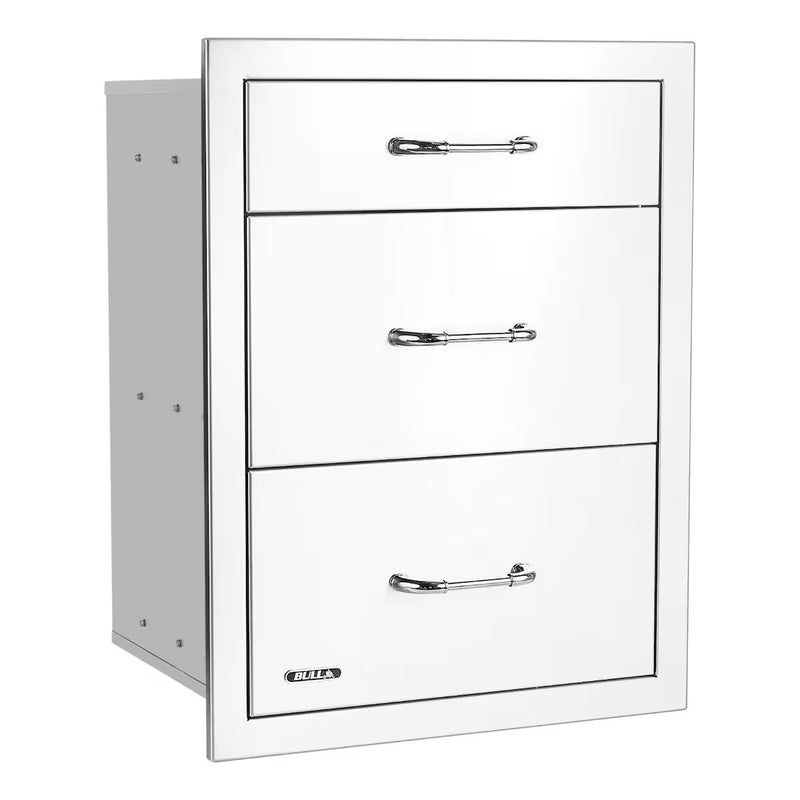 Bull 21" Stainless Steel Triple Drawer System with Reveal, 58120
