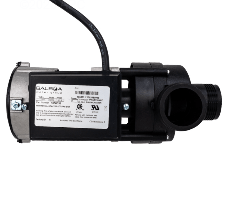 Balboa Power Wow Spa Pump 115V 5.5 AMP 1 Speed, VIC1050031, 1050031, 10 - 1050031 – Vita Pool Supply