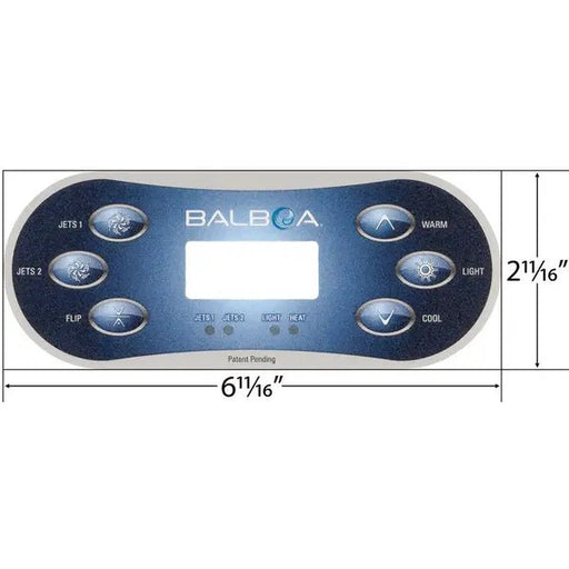 Balboa TP600 6 Button Topside Overlay 80 - 12198 - K – Vita Pool Supply