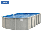 Bay Burst Oval Above - Ground Pool Kit, 52"/54" Wall Height, 8" Resin Top Rails & 7" Resin Verticals – Vita Pool Supply