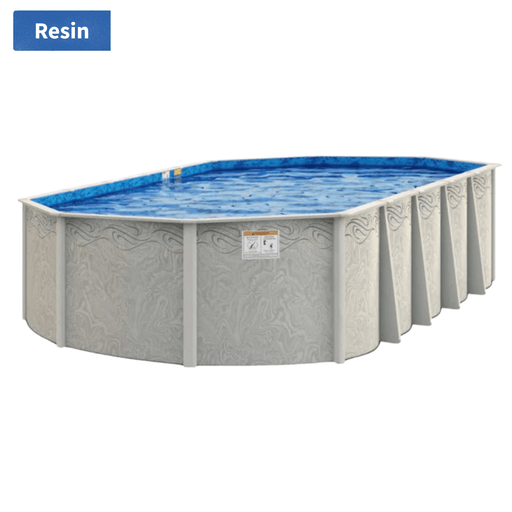 Bay Burst Oval Above - Ground Pool Kit, 52"/54" Wall Height, 8" Resin Top Rails & 7" Resin Verticals – Vita Pool Supply