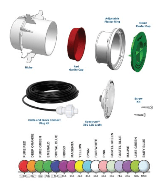 Blue Square Spectrum 360 Multi - Color 150' Cable Light Kit for Pentair, K1012 - P – Vita Pool Supply