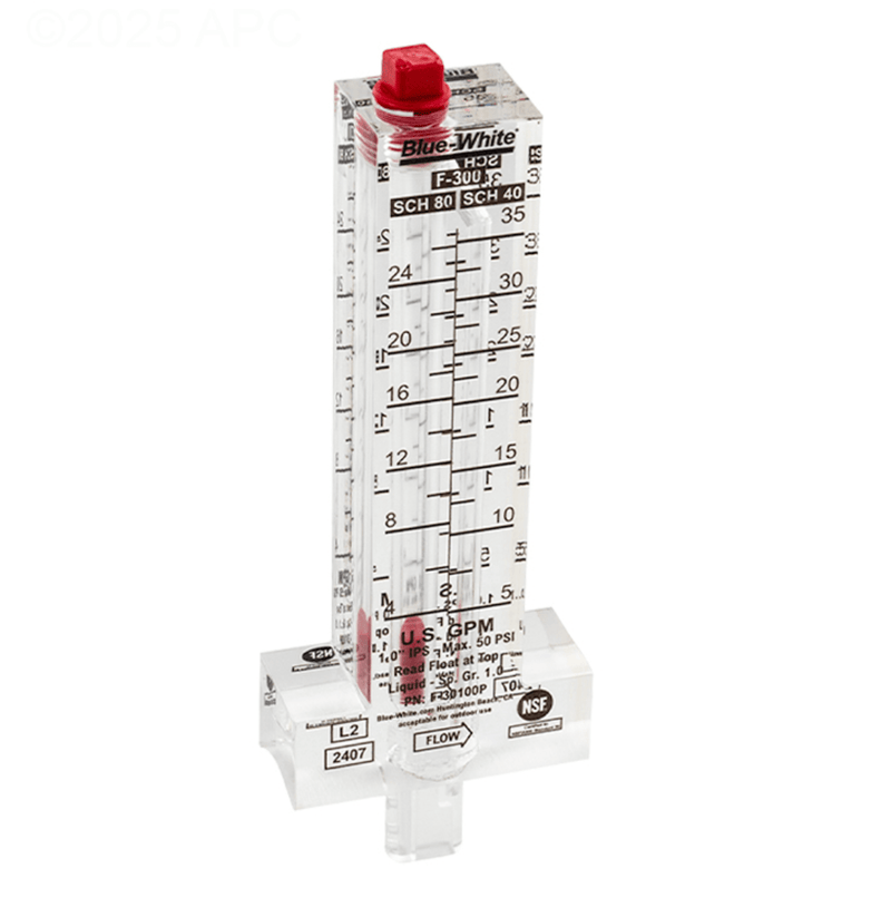 Blue - White F - 30100P Horizontal Flow Meter – Vita Pool Supply