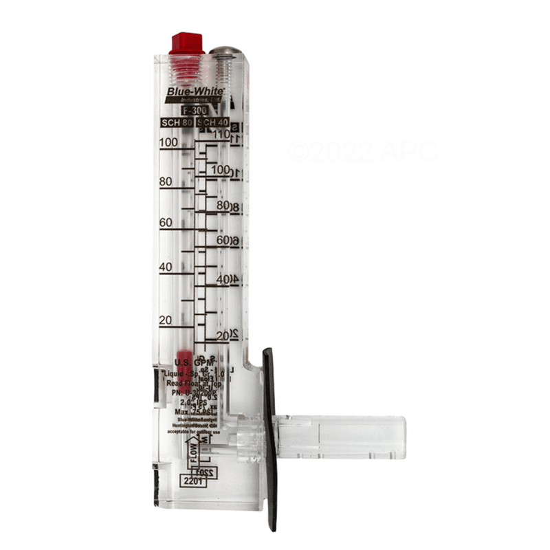 Blue - White Vertical Upflow Flow Meter 2" IPS 20 to 110 GPH U - 30200P – Vita Pool Supply