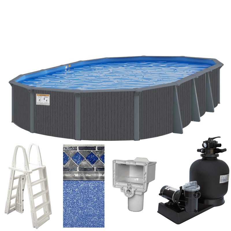 Calibay Elmhaven Resin Oval Above - Ground Pool Package, 52" Wall Height – Vita Pool Supply