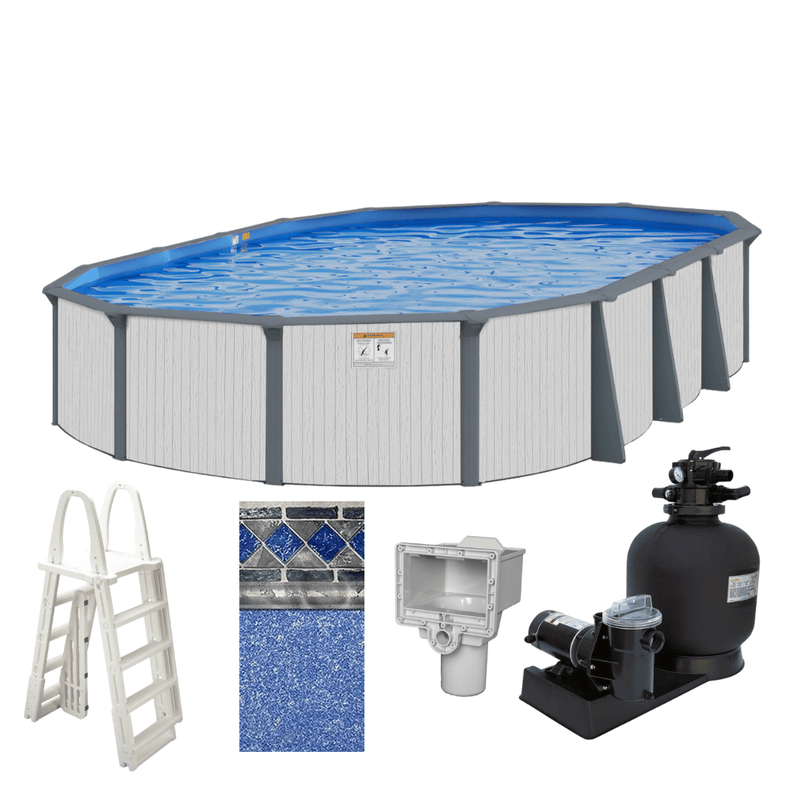 Calibay Whitehaven Resin Oval Above - Ground Pool Package, 54" Wall Height – Vita Pool Supply