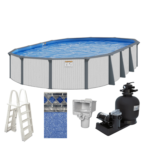 Calibay Whitehaven Resin Oval Above - Ground Pool Package, 54" Wall Height – Vita Pool Supply