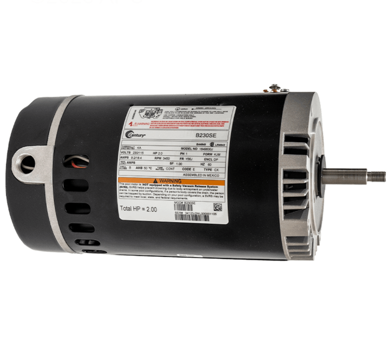 Century B230SE Pool Pump Motor, 2 HP, 1 Ph, 60 Hz, 230/115 V, 3600 RPM, Y56J Frame, DP – Vita Pool Supply