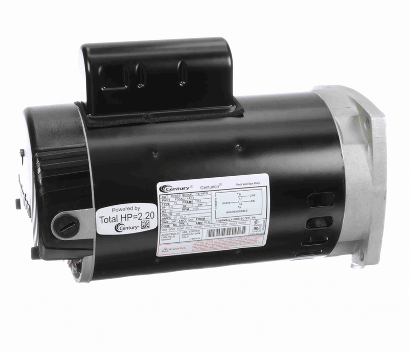 Century B2855 Pool Pump Motor, 2 HP, 1 Ph, 60 Hz, 230 V, 3600 RPM, 56Y Frame, ODP – Vita Pool Supply