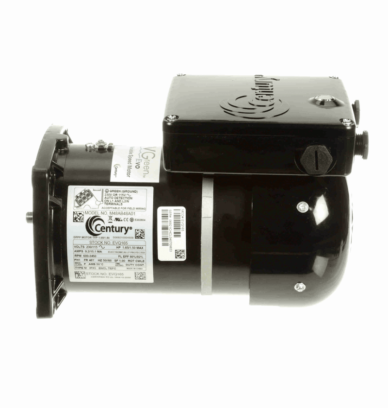 Century EVQ225 VGreen Variable Speed Pool Pump Motor, 2.25/1.5 HP, 1 Ph, 60 Hz, 230/115 V, 48Y Frame, TEFC – Vita Pool Supply