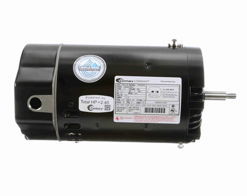 Century HBC240 Pool Pump Motor, 2.4 HP, 1 Ph, 60 Hz, 230 V, 3600 RPM, 56J Frame, DP – Vita Pool Supply