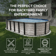 Trevi Costa Hollywood 52" Oval Above Ground Pool Package – Steel Frame, 6" Rails – Vita Pool Supply