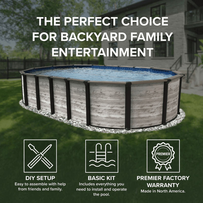 Trevi Costa Hollywood 52" Oval Above Ground Pool Package – Steel Frame, 6" Rails – Vita Pool Supply