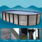 Trevi Costa Hollywood 52" Oval Above Ground Pool Package – Steel Frame, 6" Rails – Vita Pool Supply