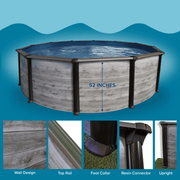 Trevi Costa Hollywood 52" Round Above Ground Pool Package – Steel Frame, 6" Rails – Vita Pool Supply