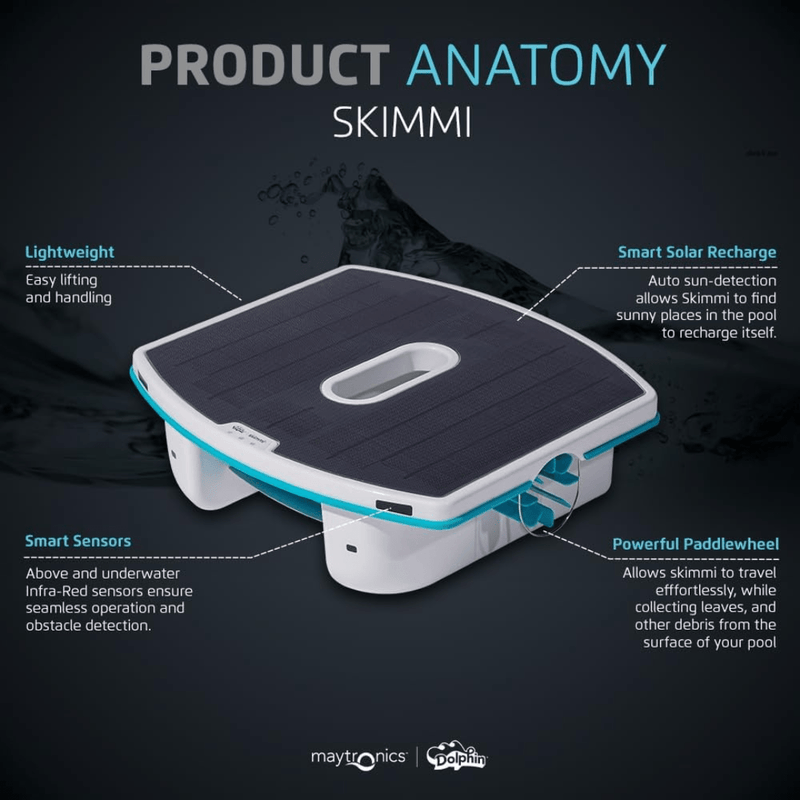 Dolphin Skimmi Solar - Powered Robotic Skimmer – 24/7 (9997001) – Vita Pool Supply