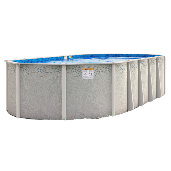 52" Marsh Majesty Oval Resin Pool Kit with Skimmer & Liner - Salt Friendly - 8" Rails