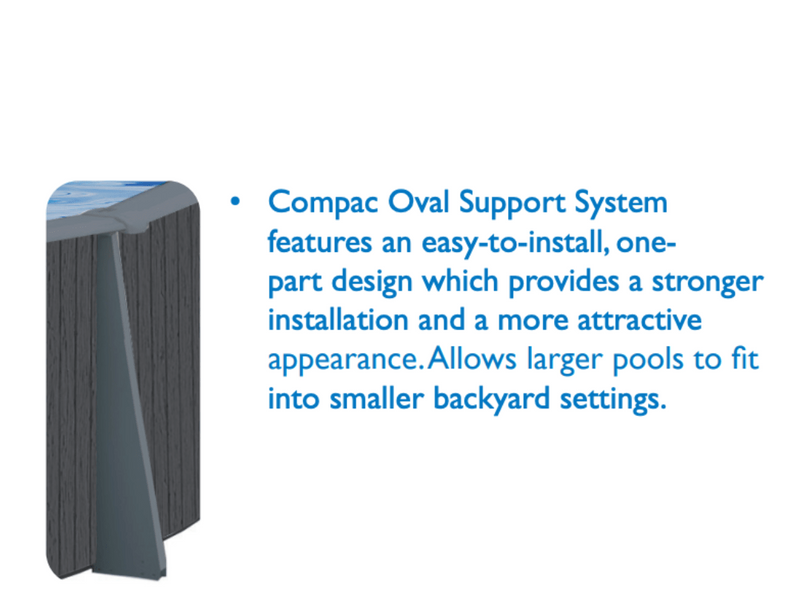 Elmhaven Oval Above - Ground Pool, Skimmer & Liner Included, 52" Wall Height, 7" Resin Top Rails – Vita Pool Supply