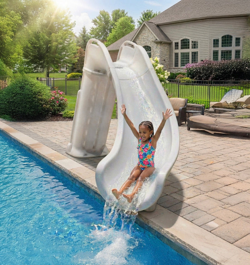 Global BAD AXE X6 Pool Slide, 6' H, Blue Quartz, GPPS - BA - X6 – Vita Pool Supply
