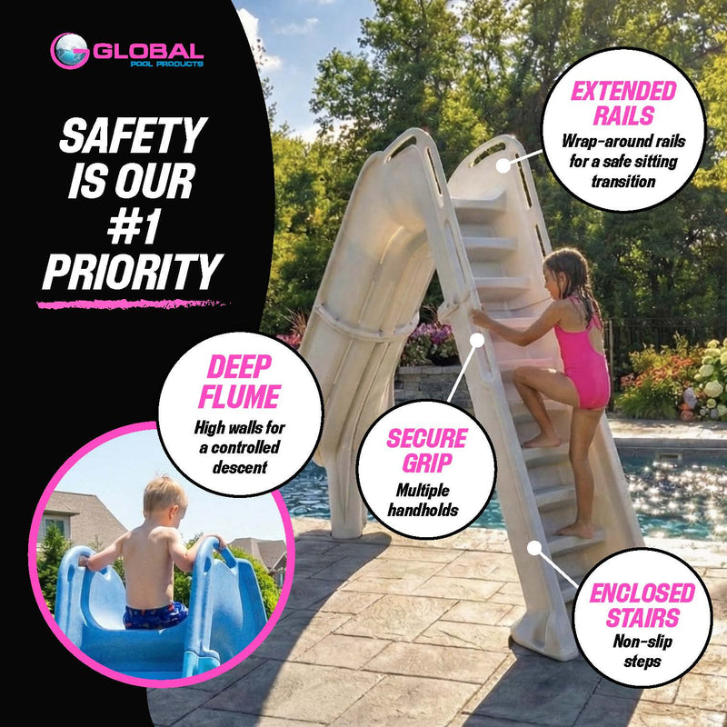 Global BAD AXE X7 7'4" Pool Slide, GPPS - BA - X7 – Vita Pool Supply