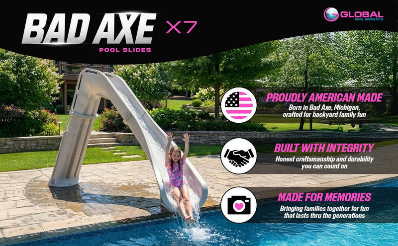 Global BAD AXE X7 7'4" Pool Slide, GPPS - BA - X7 – Vita Pool Supply