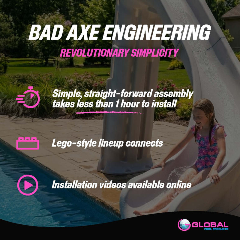 Global BAD AXE X7 7'4" Pool Slide, GPPS - BA - X7 – Vita Pool Supply
