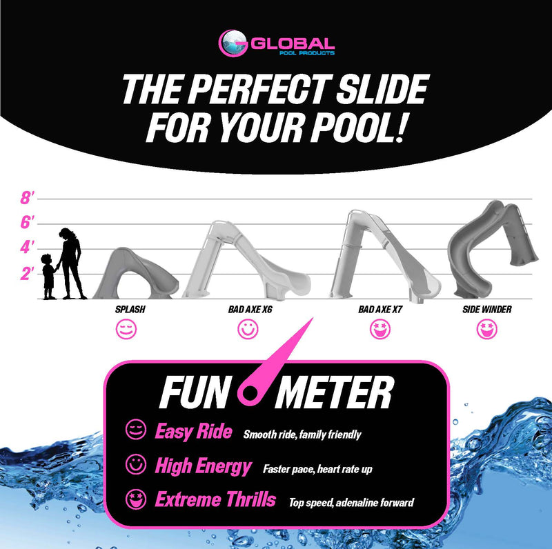 Global BAD AXE X7 7'4" Pool Slide, GPPS - BA - X7 – Vita Pool Supply